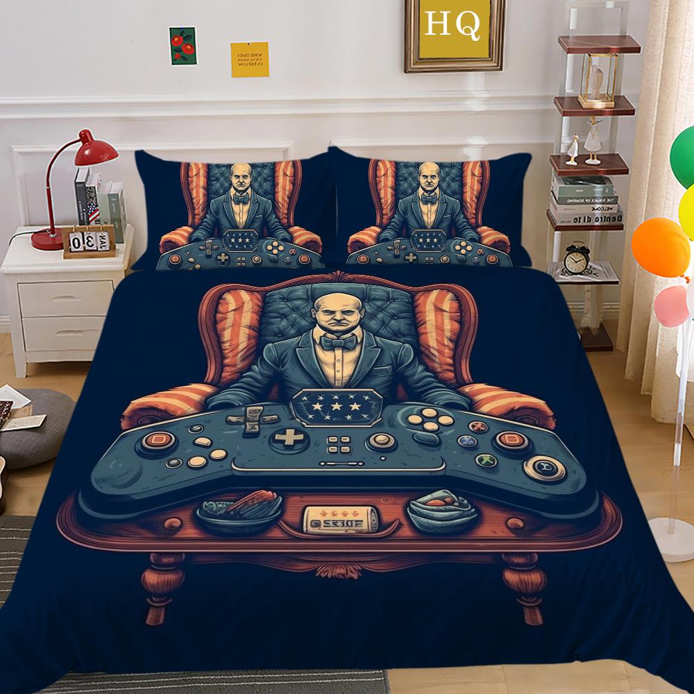 Set da letto 3D con stampa di console di gioco per la casa, moda ragazzo, copriletto taglia singola, set copripiumino, poliestere, tessili per la casa