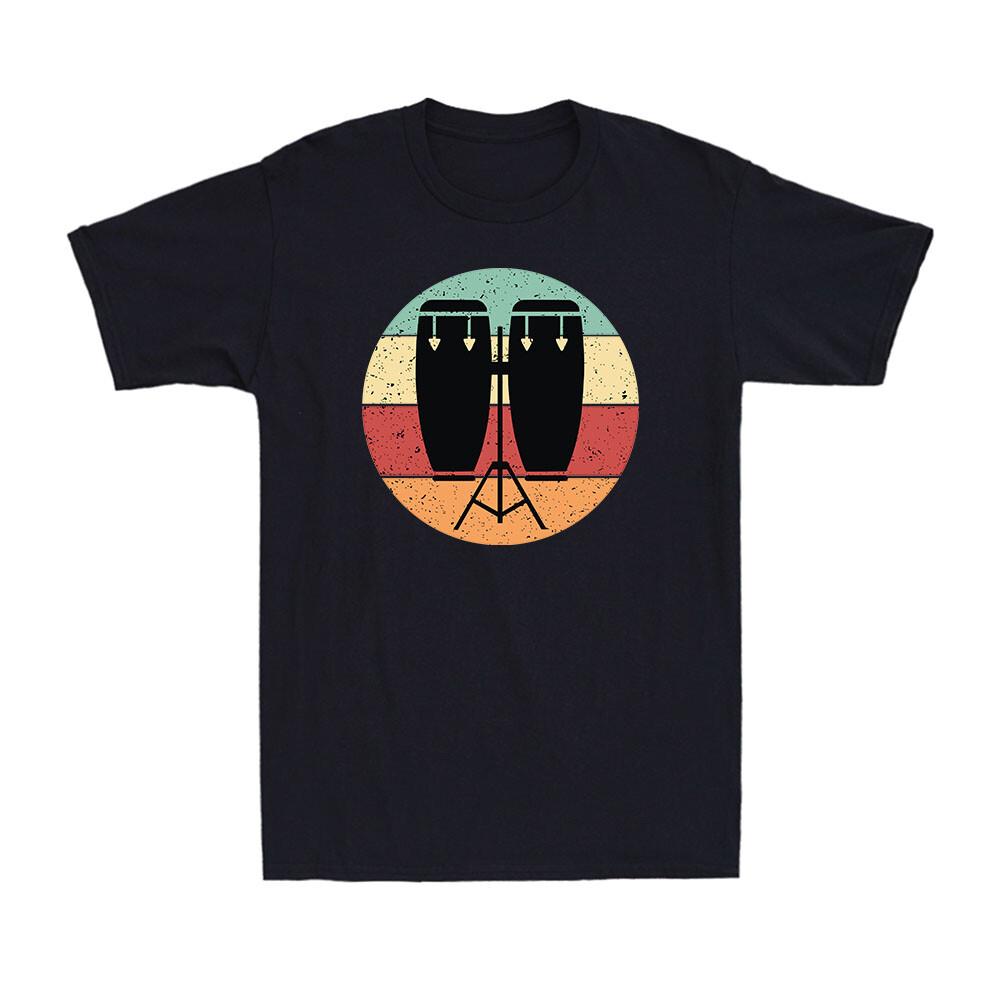 Bongo Drums Retro Music Musician Musical Instrument Men s Cotton T-Shirt S разноцветный