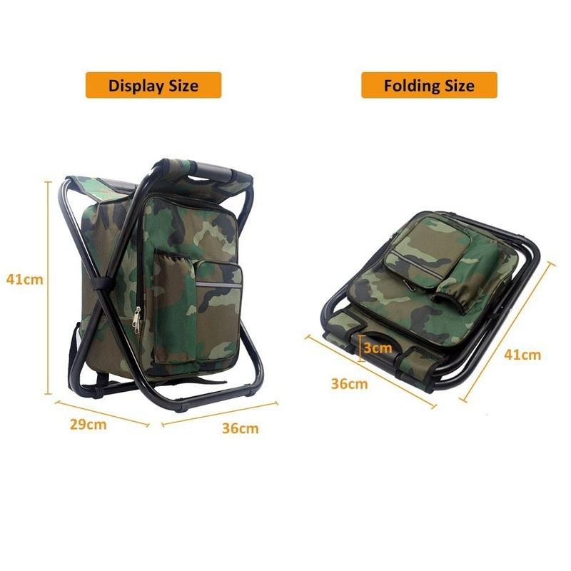 Portable Folding Camping Fishing Chair Insulated Picnic Bag Hiking Camouflage Seat Bag