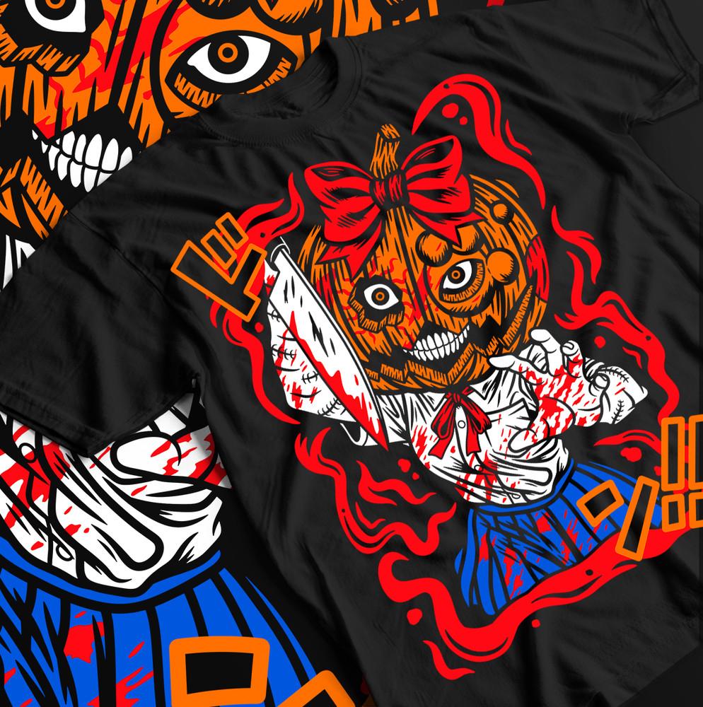 

Halloween Pumpkin Night T-shirt Horror Gore Naoko Kirino Gift Shirt All Size XL