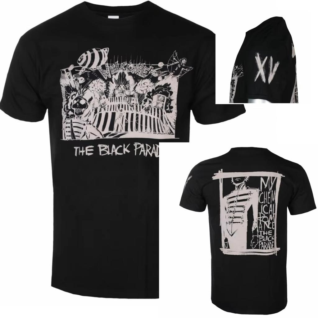 2026 Summer My Chemical Romance Graphic Cotton T-shirt Men Women Vintage Top Hip Hop Streetwear Oversized T-shirt