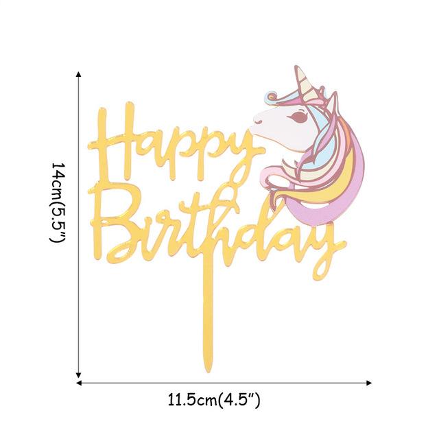 Unicorn Cake Topper Rainbow Cloud Balloon Cupcake Topper Kids Birthday Cake Flags Decor Baby Shower Girl Favors Cake Decorating