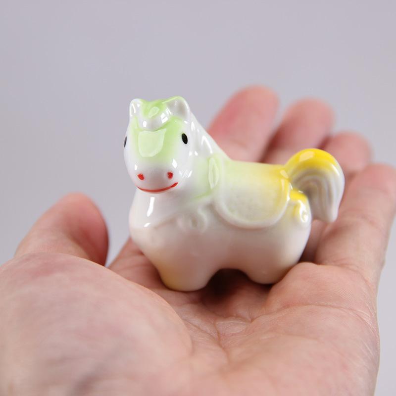 Ceramic Chopsticks Pillow Cartoon Chinese Zodiac Horse Chopstick Rest Home Decoration Chopsticks Chopsticks Holder Spoon Holder