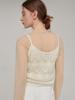 BEMUSE MANSION Ribbon Point Punching Bustier Knit - Ivory