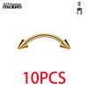 G23 Titanium 10PCS Labret Lip Stud Piercing Eyebrow Body Jewelry Nose Ring C rod For Women Septum Piercing