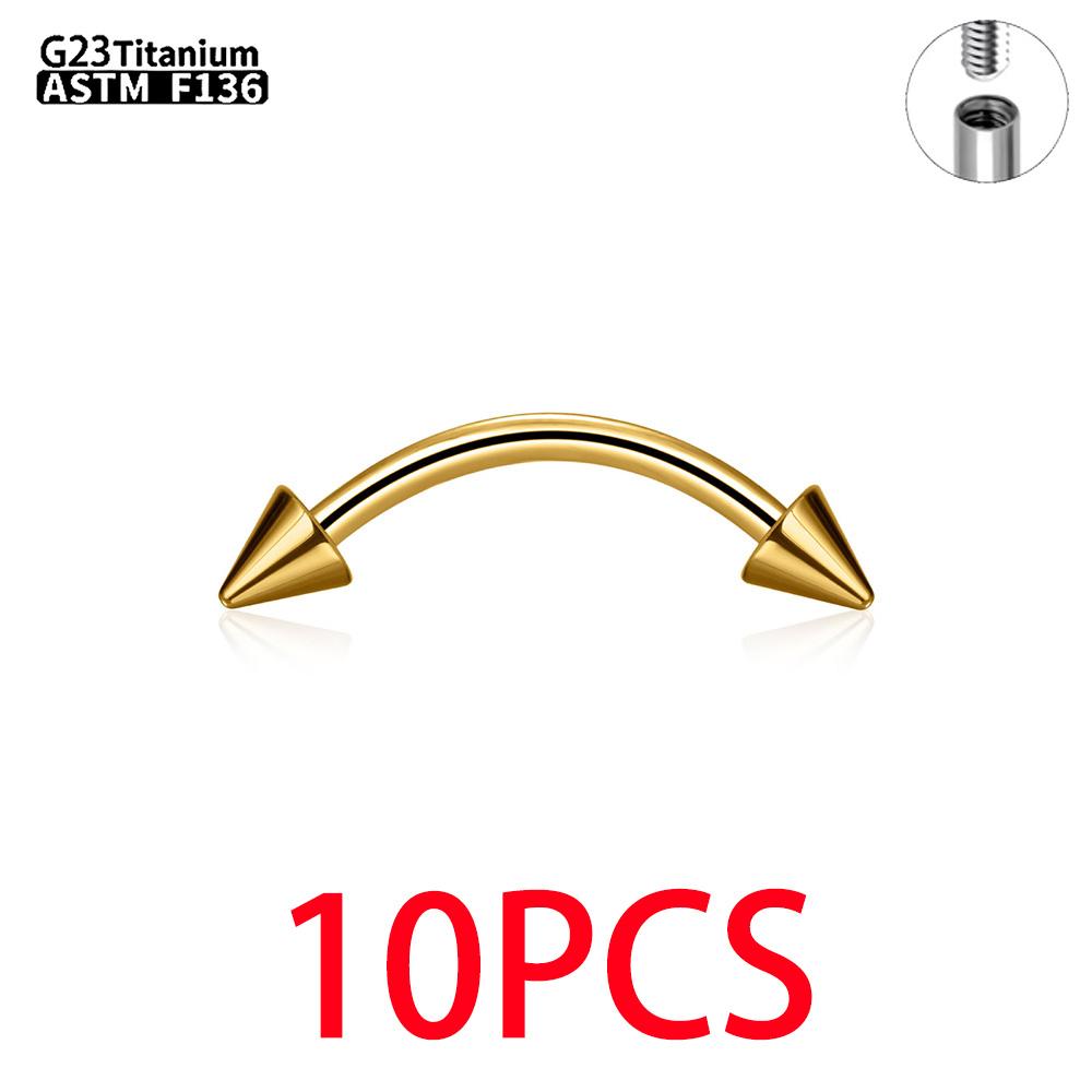 G23 Titanium 10PCS Labret Lip Stud Piercing Eyebrow Body Jewelry Nose Ring C rod For Women Septum Piercing