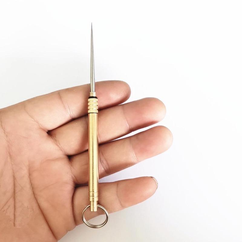 Portable Multifunctional  Titanium Alloy Toothpicks Pocket Toothpick Holder Fruit Fork Outdoor Picnic Camping