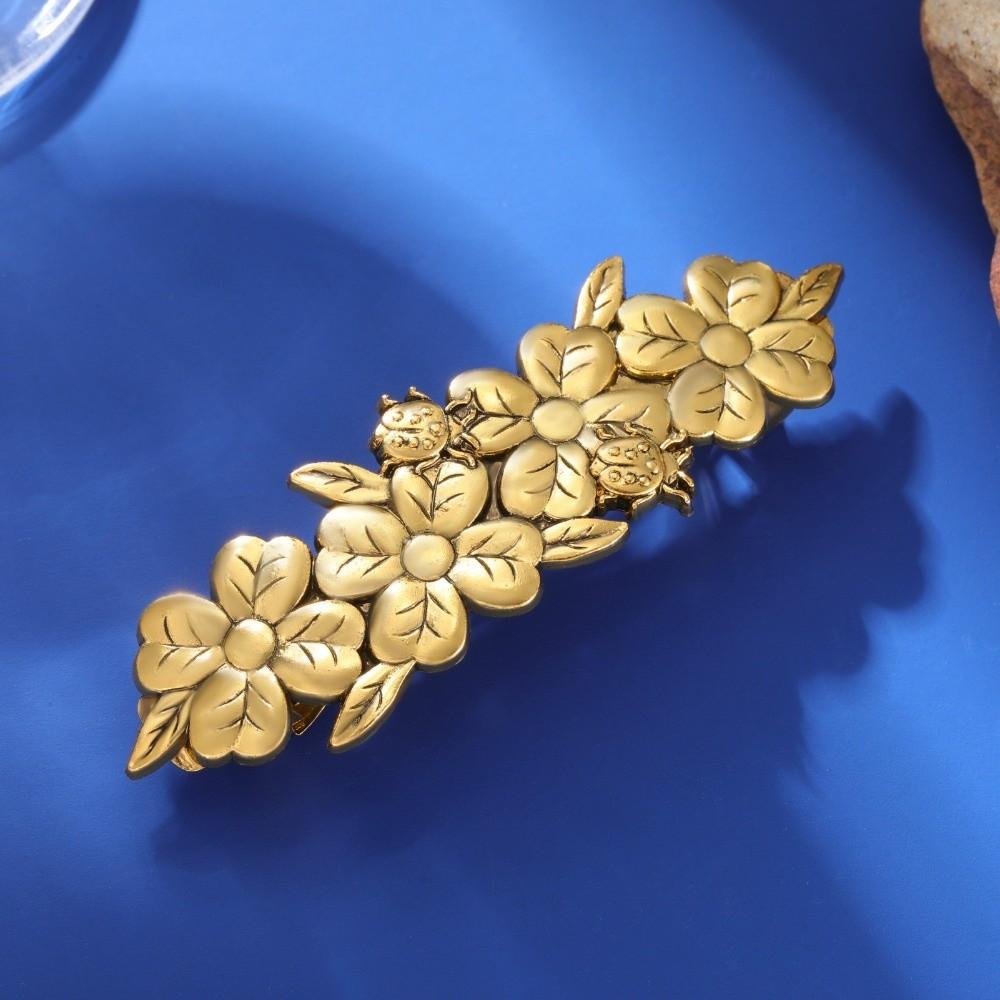 

Fashion Metal Flowers Leaves Hair Clip Gold Color Solid Color Fashion Barrettes Wedding Gift Women Hairwear Flowers Hairpin