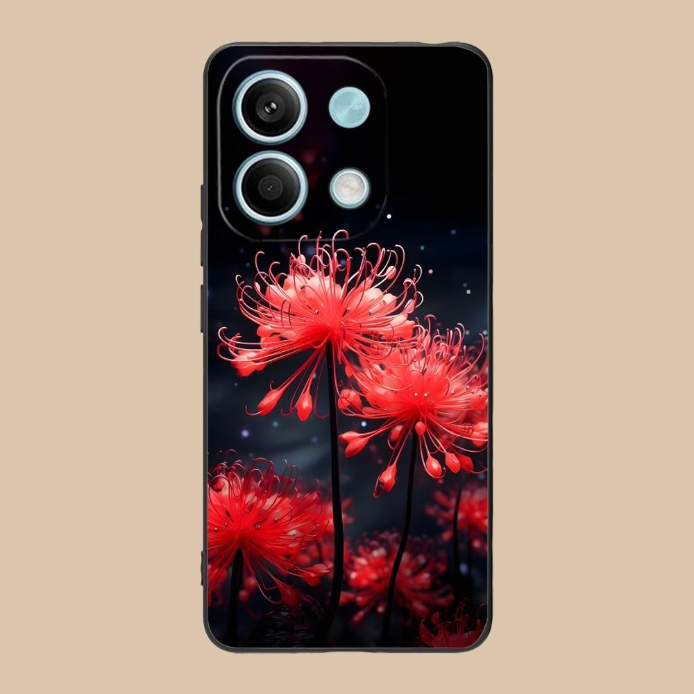 Cool Red Spider Lily Mobile Cell Phone Case for Xiaomi Redmi Note 13 12 11 10 9 8 7 6 S A Pro Lite Plus 5G Black Cover Shell