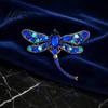 Broche Résistante à l'Usure Broche en Alliage Électroplaqué, Broche Libellule avec Strass Scintillants Incrustés, Badge Design Longue Queue pour Luster Décoratif