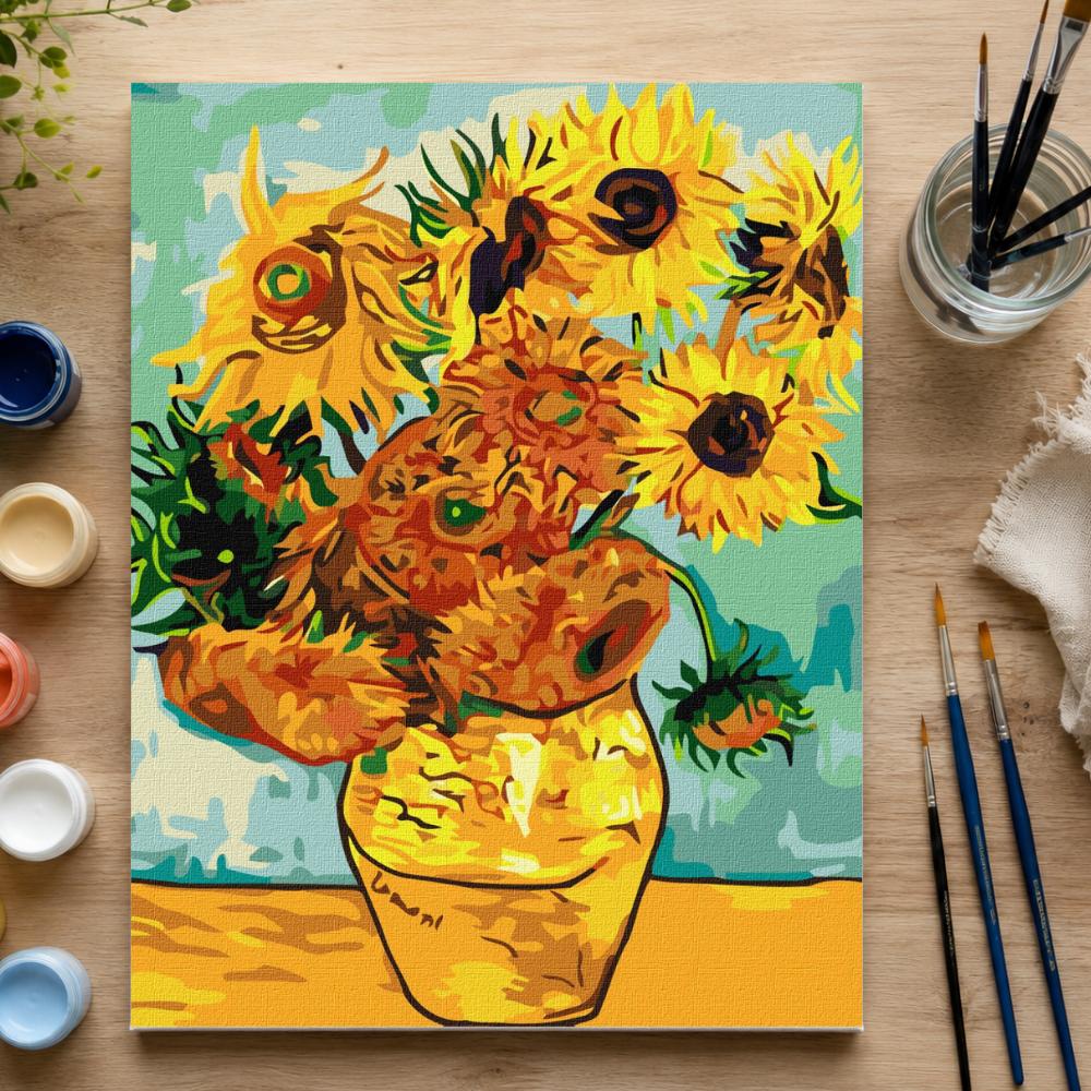 Obraz Do Malowania Po Numerach Z Ramą Słoneczniki Van Gogh 50X70 Cm