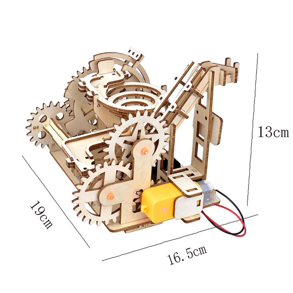 AIJUYE 3D Puzzle, Wooden Puzzle Toy, Wooden Puzzle, Electric Gear, Laser Assembly Kit, Educational Toy for Children and Adults, Assembly Machine
