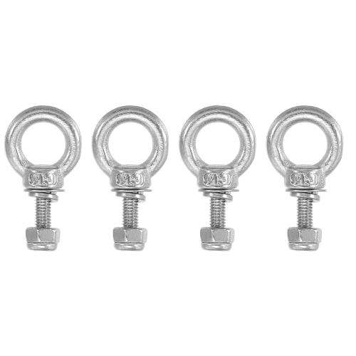 PATIKIL M3 Eye Bolts, 9mm Thread Length, 304 Stainless Steel, External Threads, Hex Nuts, Gaskets, and Flat Washers, for Hanging Chains and Wire Ropes