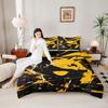 Pikachu Yellow Black Splash Anime Kids Room 3 Piece Bedding Set Duvet Cover with 2 Pillowcases for Bedroom Decor