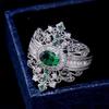 2026 New Luxury Fashion Green Zirconia Crystal Ring for Women's Engagement/Wedding/Anniversary Party Personalized Jewelry
