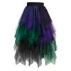 Halloween Performance Neon Tanzparty Cheerleading Rock Bunt Asymmetrisches Prinzessinnenkleid Hohe Taille Flauschig Mehrlagig Tüll Tutu Rock
