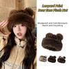 Korean Style Bear Ears Plush Hat Warm Cap Mink Fur Fisherman Hat Fluffy Warm Hat  Autumn and Winter