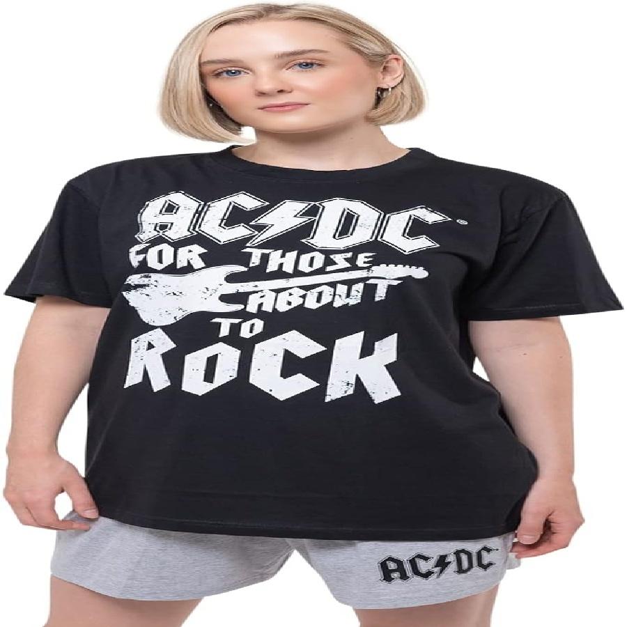 AC_DC Pyjamas For Those About To Rock Guitar Band Logo Official Black Unisex XXXXXL чёрный