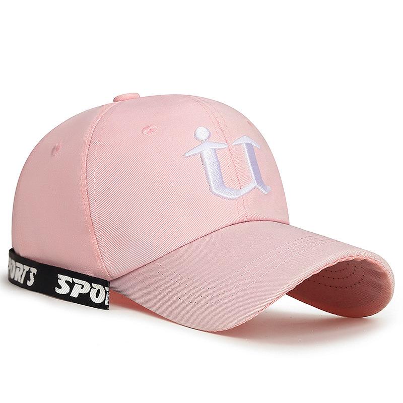 

Весенне-летняя бейсбольная кепка с вышивкой для мужчин и женщин, шляпа от солнца с лентой, шляпа с солнцезащитным козырьком, шляпа для рыбалки, козырек розовый