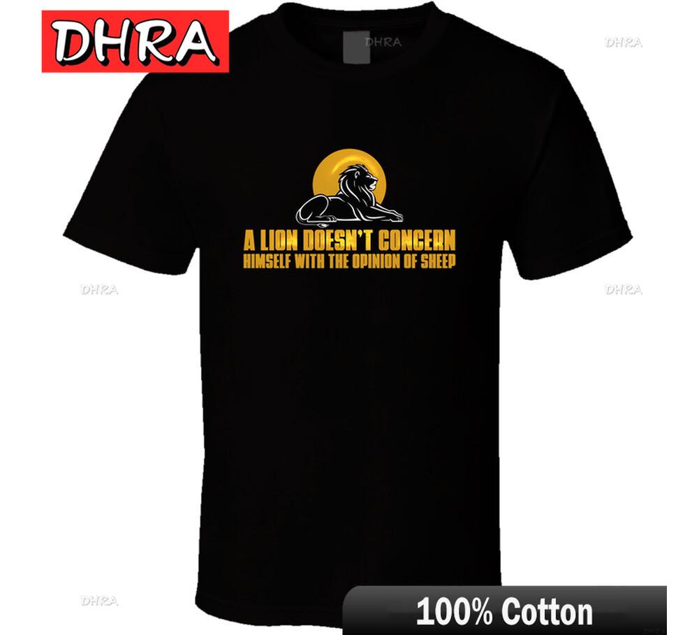 A Lion Doesnt Concern Himself with The Opinion of Sheep T Shirt in Casual Chill Cotton Tee Comfy Vintage Hip Hop Urban Funny 4XL