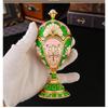 Luxus-Emaille Fabergé-Stil Eier Schmuckschatulle Legierung Schmuckaufbewahrung Dekoration