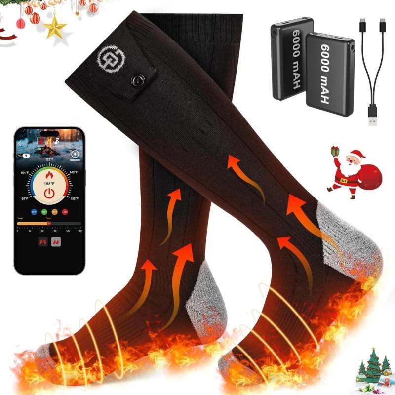 Heated Socks for Men Women Rechargeable Battery APP Control Electric Heated Socks Rechargeable Smarts Foot Warmers Gift