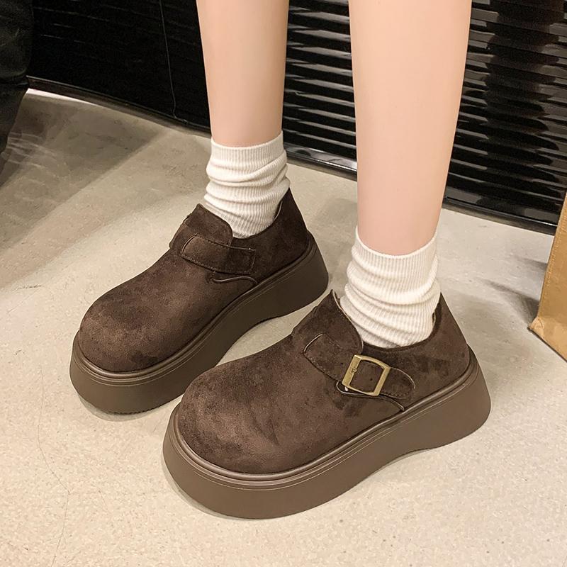 Muffin thick-soled heightened 2 new winter plush warm fluffy cotton shoes snow boots