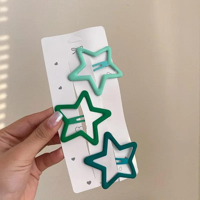 3-teilige koreanische neue große Stern BB Haarnadel Haarspangen für Mädchen Frauen Kinder Geschenk Hochzeitsparty Haarschmuck Neuer Kopfschmuck Frauen