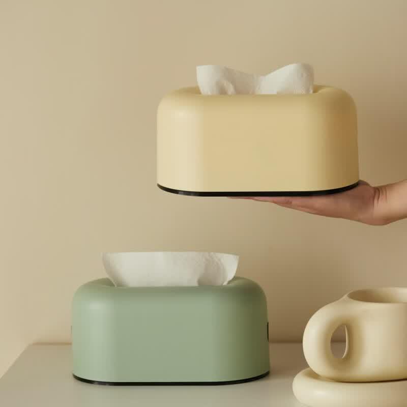 GuangZhuoJia Cream Plastic Tissue Box - 2 Pack