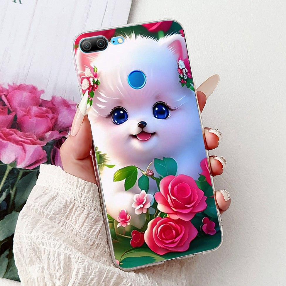 Clear For Honor 9 Lite Case Cute Cat Luxury Fashion Flowers Cool Boys Soft Bumper Cover For Honor 9Lite LLD-L21 Phone Case 5.65"