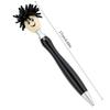 6pcs 1.0mm Mop Head Pen Retractable Ballpoint Pen with Plush Hair Smooth Writing Pen School Office Supplies for Teacher