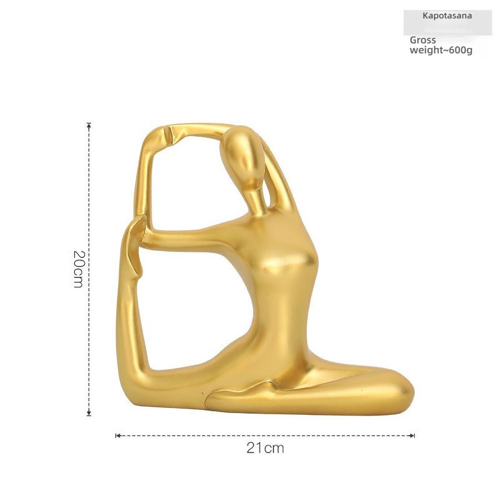 

Sandstone Finish Yoga Figure Resin Statue Nordic Zen Meditation Sculpture for Desk Decor, Ornament with Minimalist Stone Texture