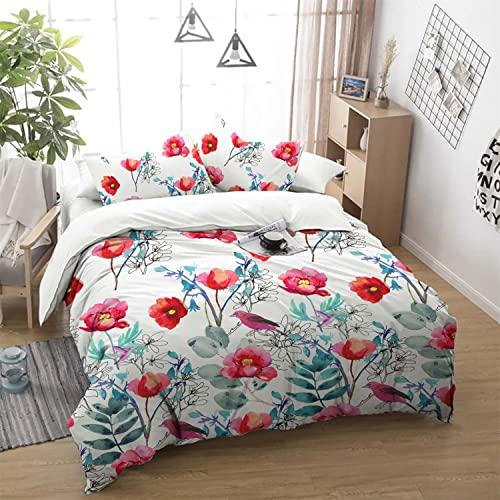 Luxury Bedding Set 3D Print Tulip Rose Print Duvet Cover Set Quilt Cover King Queen Size for Wedding Polyester Comforter Cover