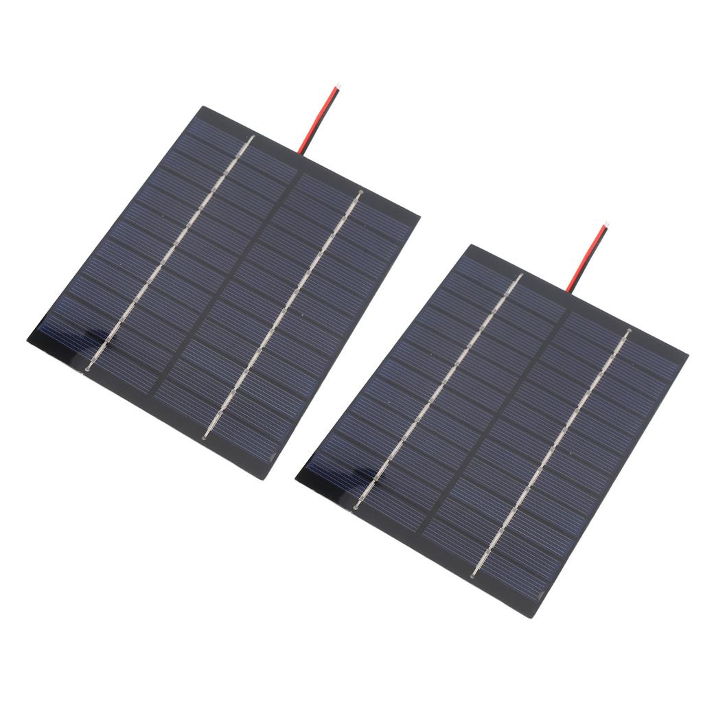 2 Pcs 2W 12V Solar Panel 110x136mm Polycrystalline Silicon Solar Panel Charger with Electronic Wire