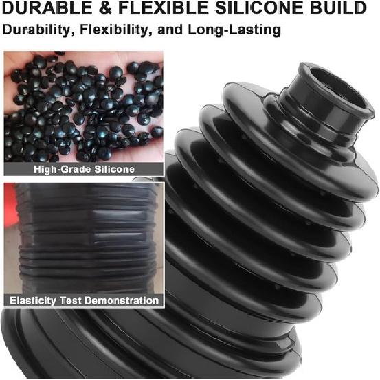 2-Pack Universal CV Axle Boot Repair Kit with Clamps, Flexible Silicone CV 2