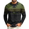 Men's Round Neck Raglan Long Sleeve Casual T-Shirt