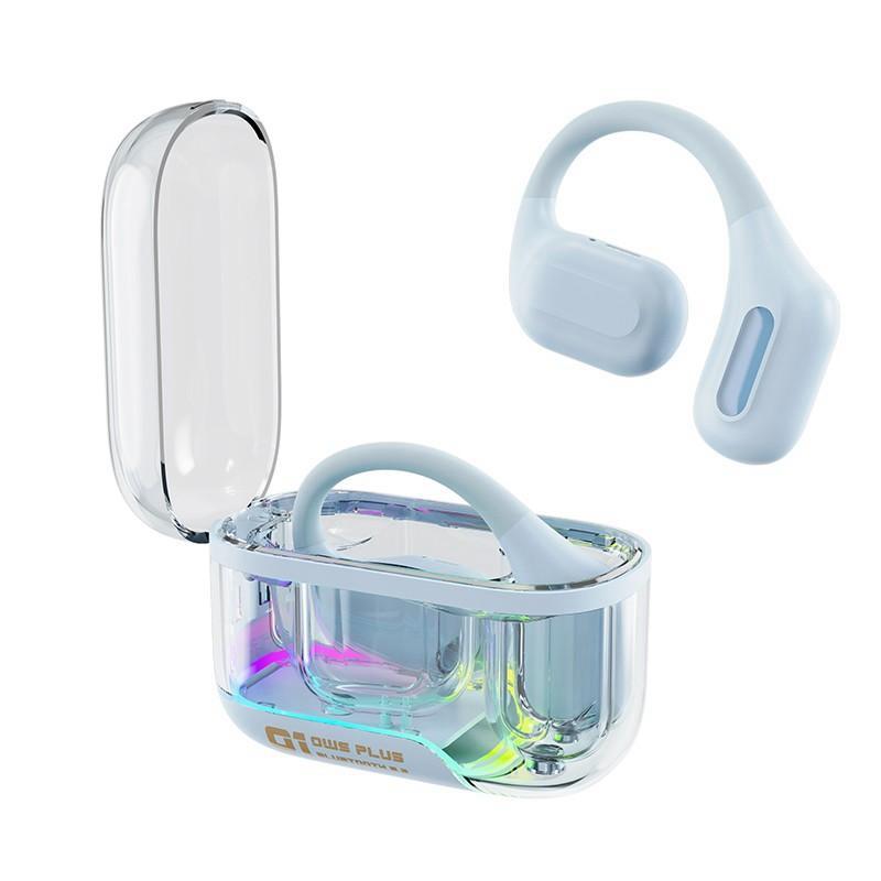 Bluetooth 5.3 TWS Headset With Colorful LED Light Supra-Aural Ear Hanging Earphone Wireless Sport Gaming Headphones