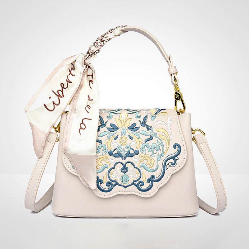 Tasche Crossbody-Tasche, Neue High-End-Damentasche, Modische Retro-Kunst, Schultertasche mit chinesischem Stil Stickerei