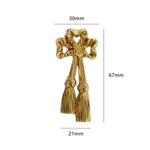 Креативная ручка-веер в стиле легкой роскоши Антикварная европейская ручка для дверцы шкафа, ящика, гардероба, винного шкафа, дверцы шкафа Латунная ручка