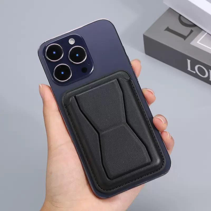 For iphone 16-12 magnetic card case holder back folding card leather butterfly mobile phone card case