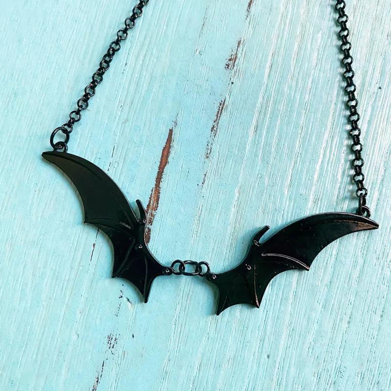 Vampire Bat Wing Necklace Personality Collarbone Chain New Bat Wings Vampire Gothic Metal Necklace Fashion Jewelry Accessories