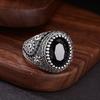 2026 Ring Black Zircon Flower Ring Opening Vintage Trend Adjustable Ring Accessories