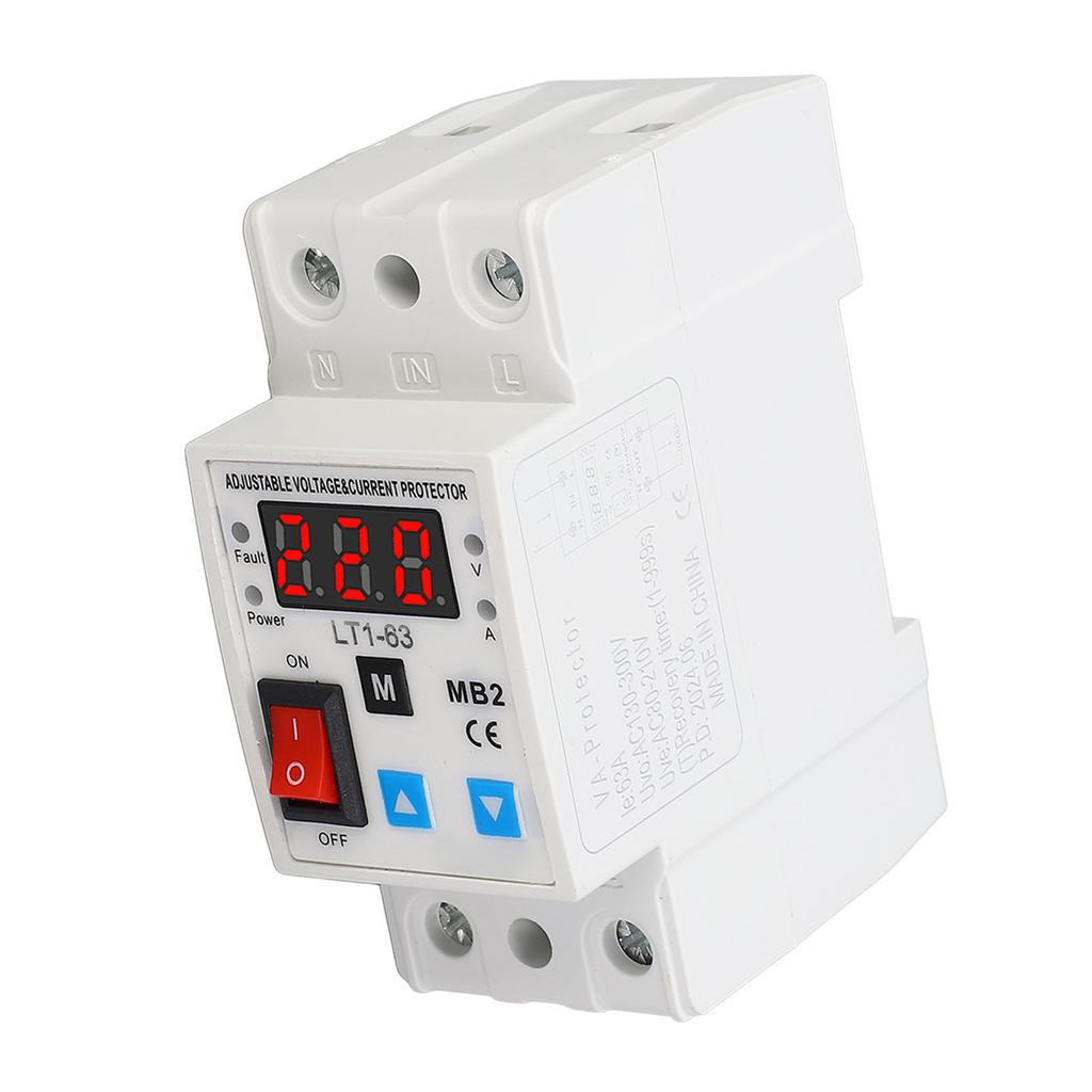 220V 63A Self Recovery Voltage Protector PA66 Housing Silver Conductor Voltage Protective Device