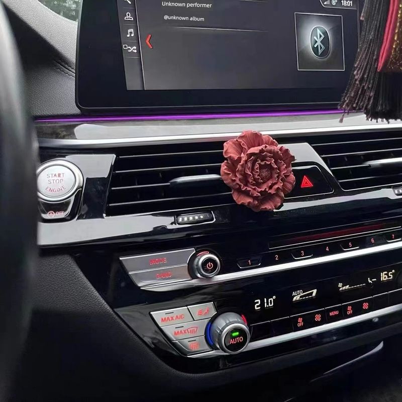 Car Perfume Aromatherapy Peony Flower Diffuser Stone Car Air Conditioner Car Vent Decoration