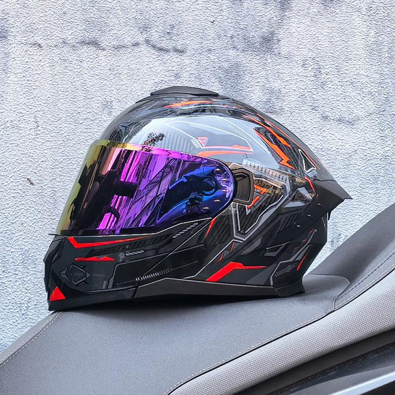 DOT ECE Certified Full Face Motorcycle Helmet Men Women Flip-Up Design ABS Shell All Season Use