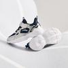 Anta Kids Synthetic Leather Fabric Trendy Versatile Lightweight Shock Absorbing Low Top Running Shoes Kids sneaker Sea-Blue Silver A12449977-1