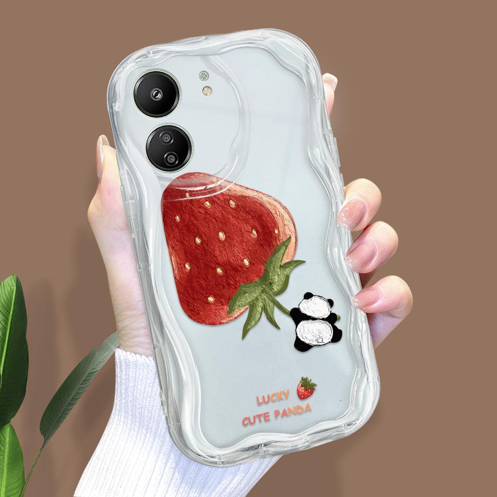 

Милый мультяшный узор, кремовая текстура, мягкий силиконовый чехол с волнистыми краями, чехол для телефона Xiaomi Redmi Xiaomi Poco M6 Pro 4G прозрачный