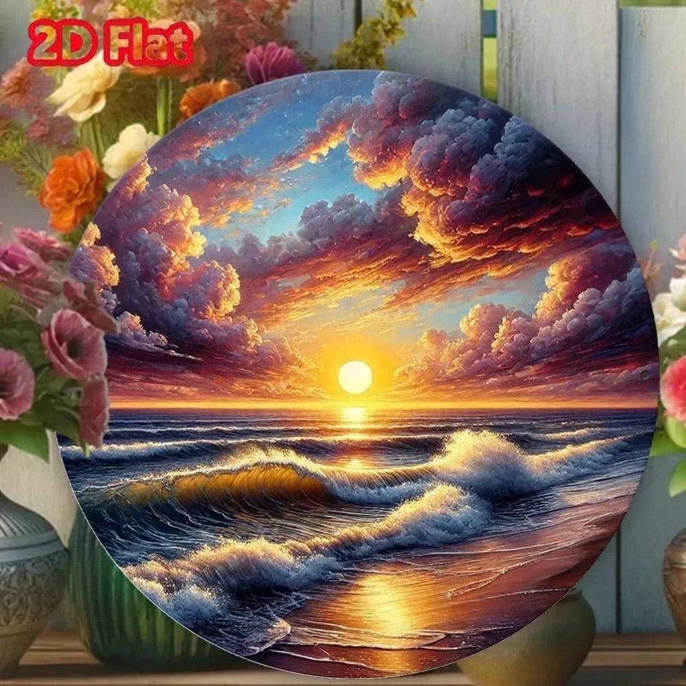 

Durable Tin Sign Metal Wall Art Oil Painting Texture Vintage Home Decor 20x20 різнокольоровий