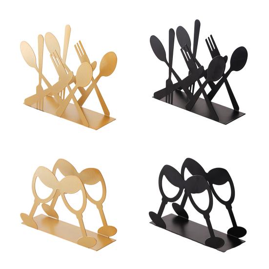 Moderne stående serviet holder til bord Metal serviet dispenser med bestik/vinglas design til køkken Spisestue Restaurant