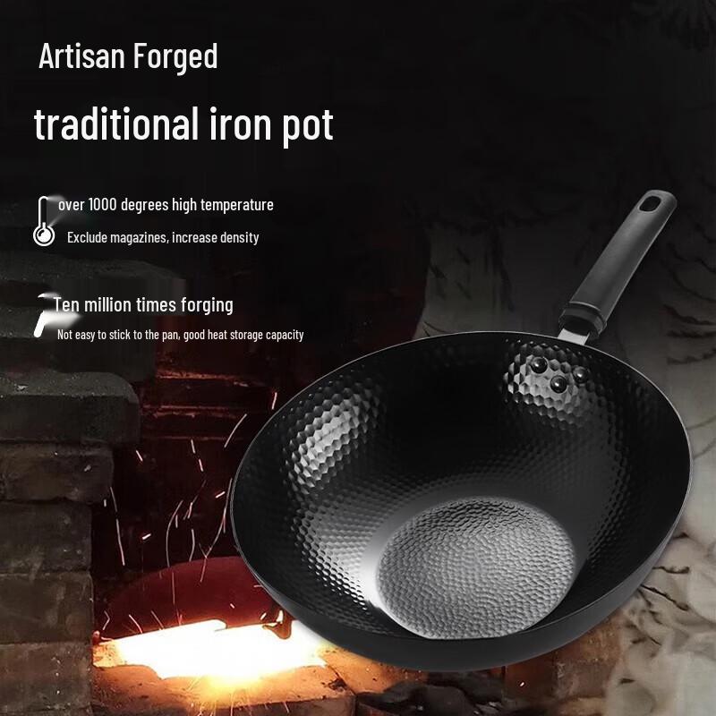 Traditional Hand-Forged Iron Wok